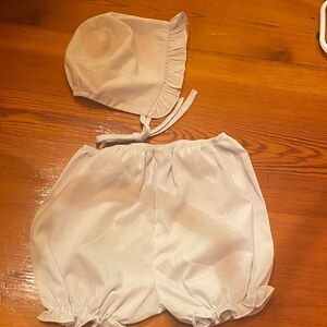 Powder blue  Baby Bonnet and Bloomers Set